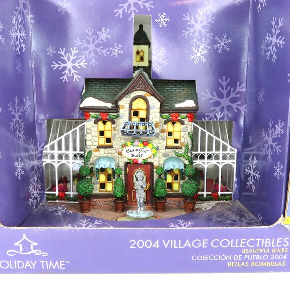 Holiday Time Beautiful Bulbs Porcelain Lighted Village Collectibles House 2004 - Picture 13 of 16